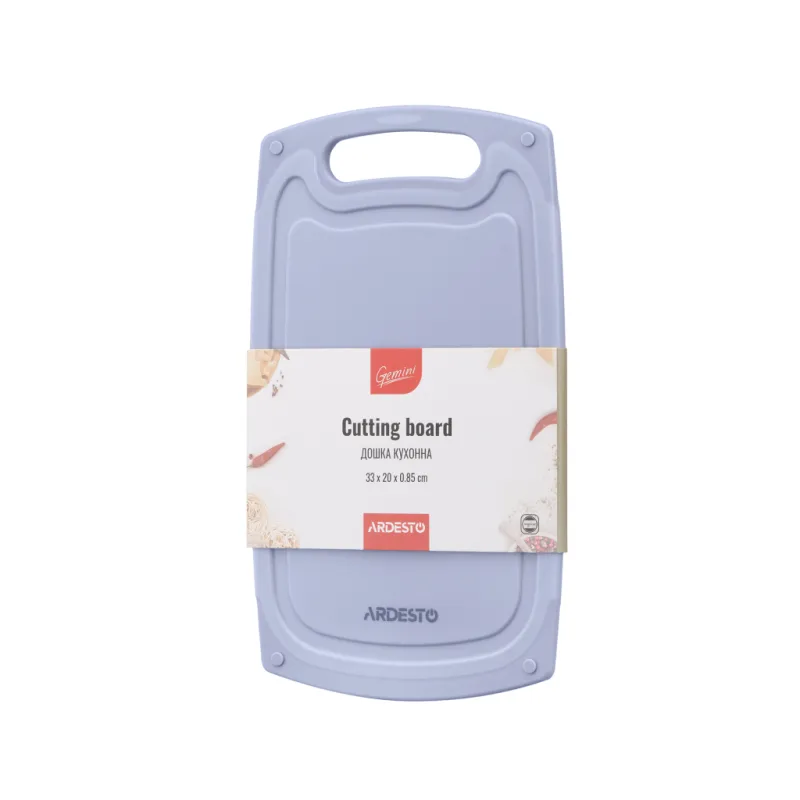 Дошка для нарізання Ardesto Gemini 33 х 20 х 0.85 см пластик, сірий (AR1433GR)