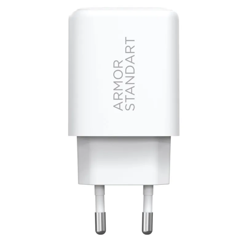 Зарядний пристрій Armorstandart 1xUSB-C PD20W + 1xUSB QC3.0 GaN white (ARM87067)