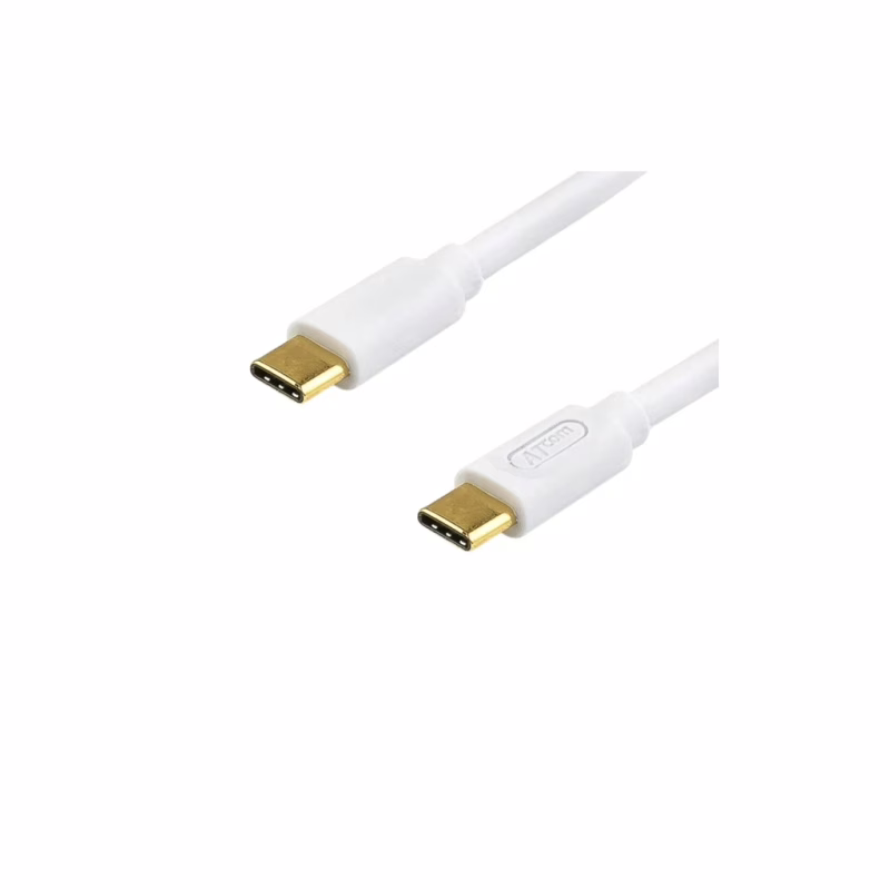 Дата кабель USB-C to USB-C 1.8m 60W 3A QC 3.0 white Atcom (AT-C18)