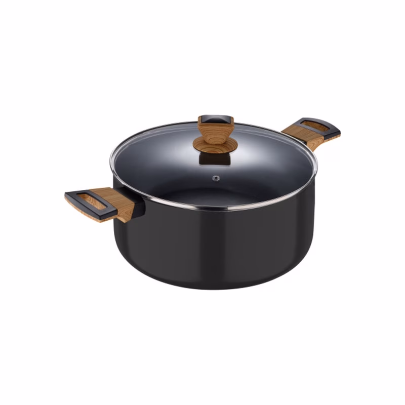 Каструля Bergner Earth black, з кришкою 28 см, 6 л (BG-32037-BK)