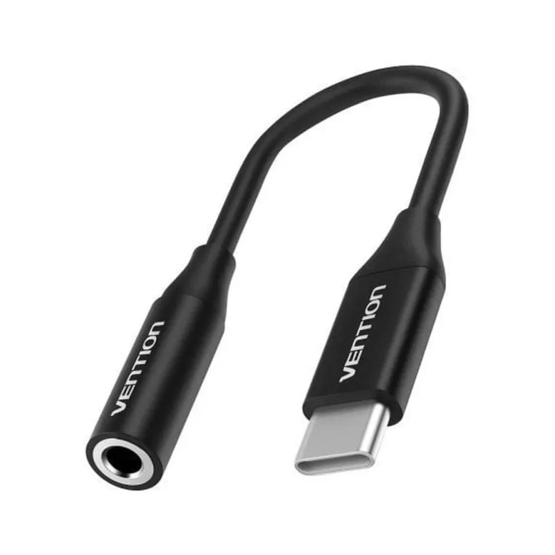Переходник USB-C M to 3.5mm F 0.1m DAC black Vention (BIHBA)