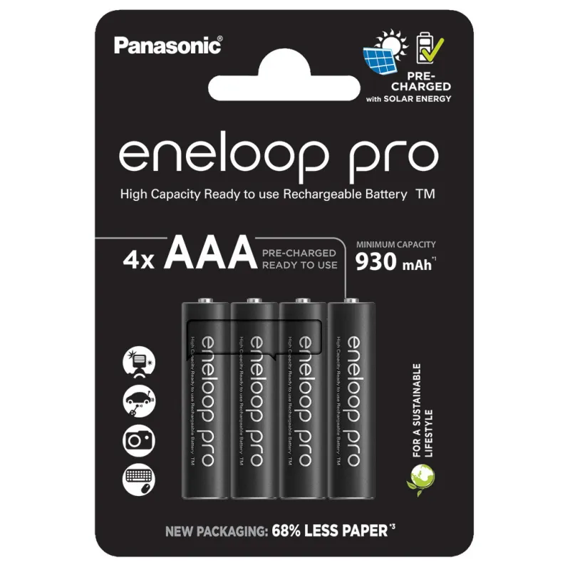 Акумулятор Panasonic Eneloop AAA 930 mAh Pro NI-MH * 4 (BK-4HCDE/4CP)