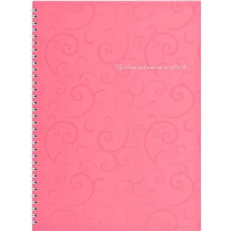Блокнот Buromax spiral side, А4, 80sheets, Barocco, square, pink (BM.2446-610)