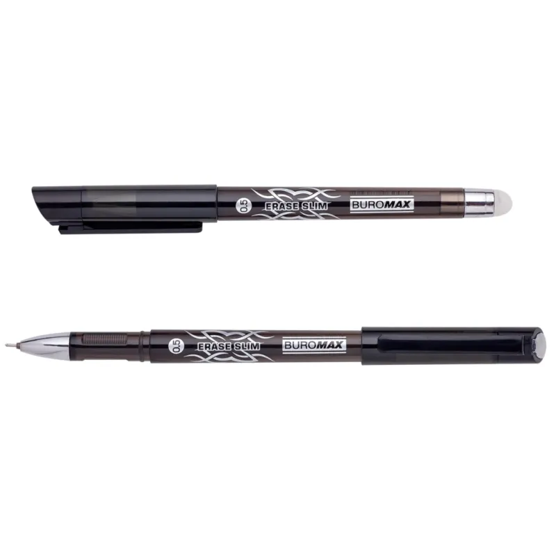 Ручка гелева Buromax Erase Slim Пиши-стирай 0.5 мм Чорний корпус (BM.8300-02)