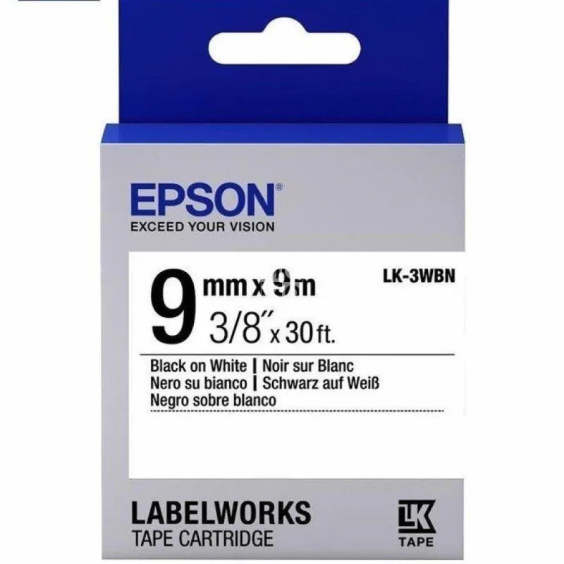 Стрічка для принтера етикеток Epson LK3WBN (C53S653003)
