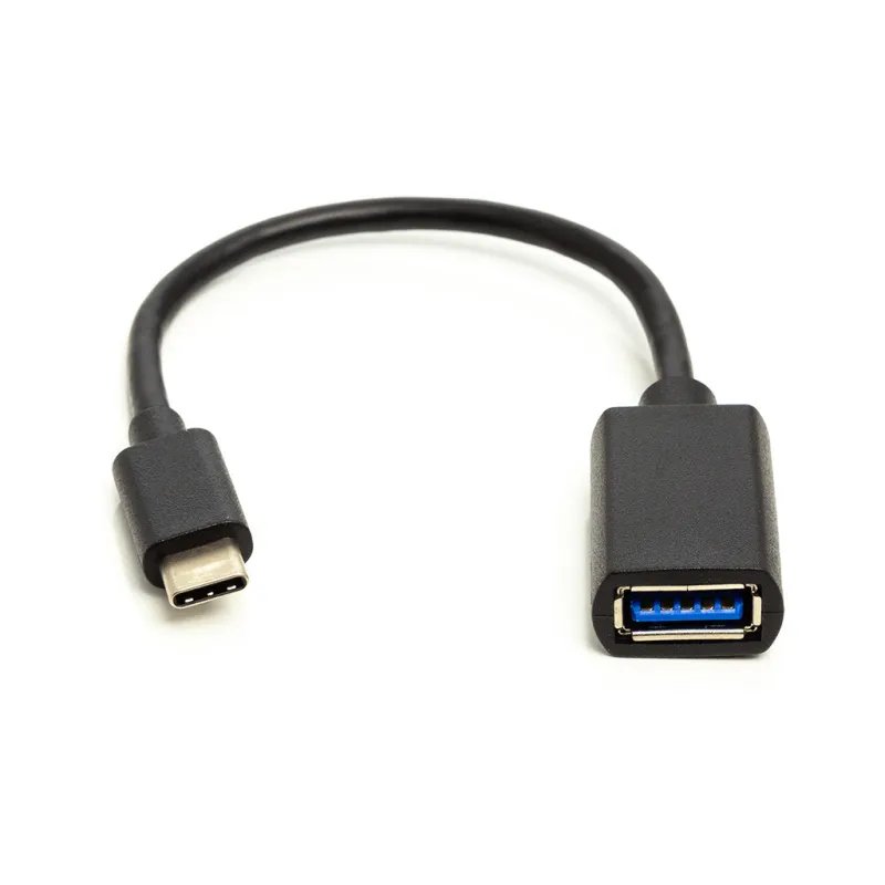 Дата кабель OTG USB 2.0 AF to USB-C 0.1m PowerPlant (CA911837)