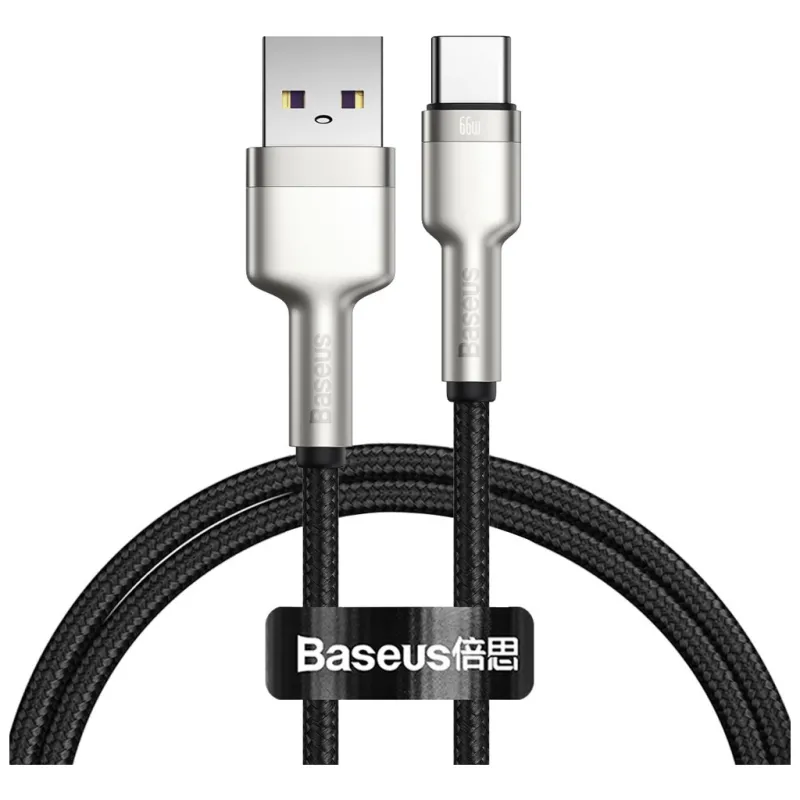 Дата кабель USB 2.0 AM to USB-C 1.0m Cafule Metal 66W black Baseus (CAKF000101)
