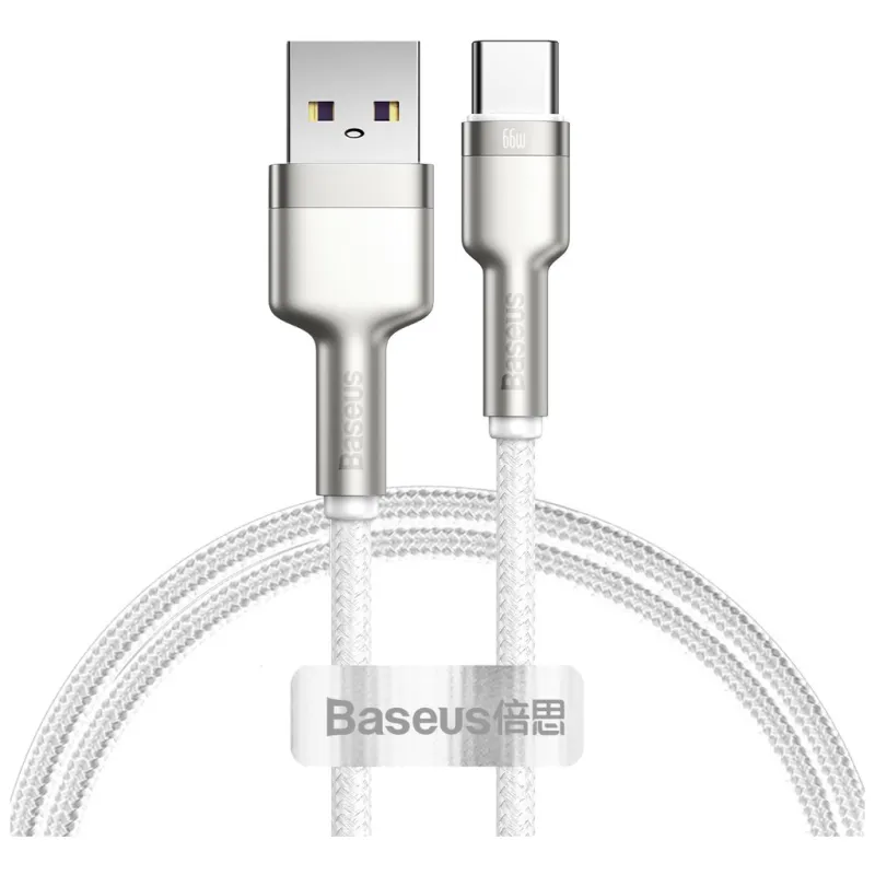 Дата кабель USB to USB-C 1.0m 6A 66W white Baseus (CAKF000102)