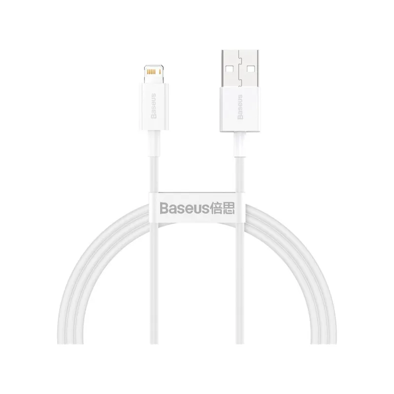 Дата кабель USB 2.0 AM to Lightning 1.0m 2.4A white Baseus (CALYS-A02)