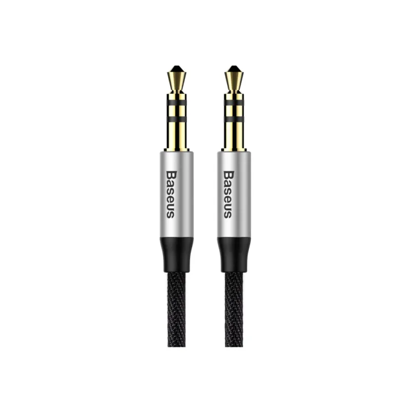 Кабель мультимедійний 3.5mm M to 3.5mm M 1.0m silver-black Baseus (CAM30-BS1)