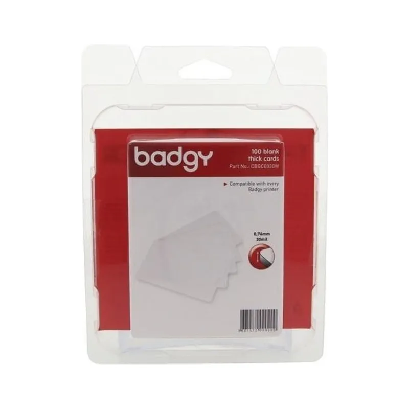 Картка пластикова чиста Badgy 0.76 мм Cards Thick, 100шт (CBGC0030W)