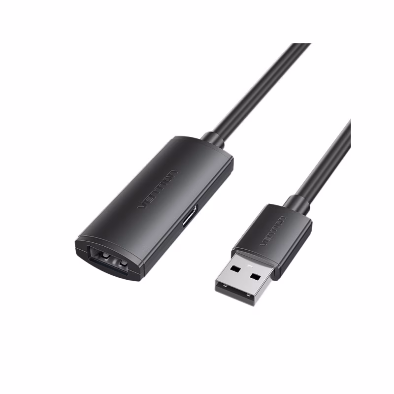 Дата кабель USB 2.0 AM/AF 5.0m Active black Vention (CBKBJ)