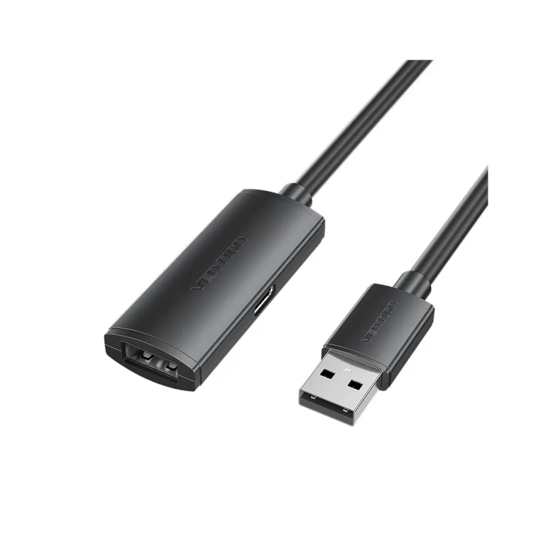 Дата кабель USB 2.0 AM/AF 25.0m Active black Vention (CBKBS)