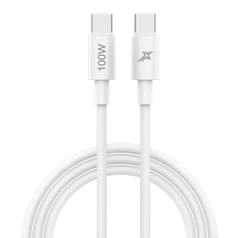 Дата кабель USB-C to USB-C 1.0m 100W white Grand-X (CC-100W)