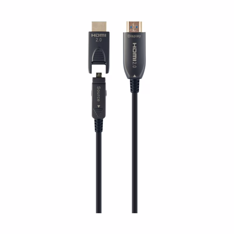 Кабель мультимедійний HDMI M to HDMI M 20.0m V2.0 AOC 4K60Hz gold Cablexpert (CCBP-HDMID-AOC-20M)