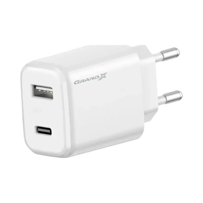 Зарядний пристрій Grand-X CH-890 Fast Charge 1xUSB-C PD20W + 1xUSB QC4.0 + AFC SCP FCP Black (CH-890)