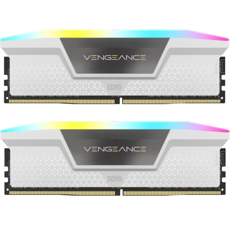 Модуль пам'яті для комп'ютера DDR5 32GB (2x16GB) 6400 MHz Vengeance RGB White Corsair (CMH32GX5M2B6400Z32W)