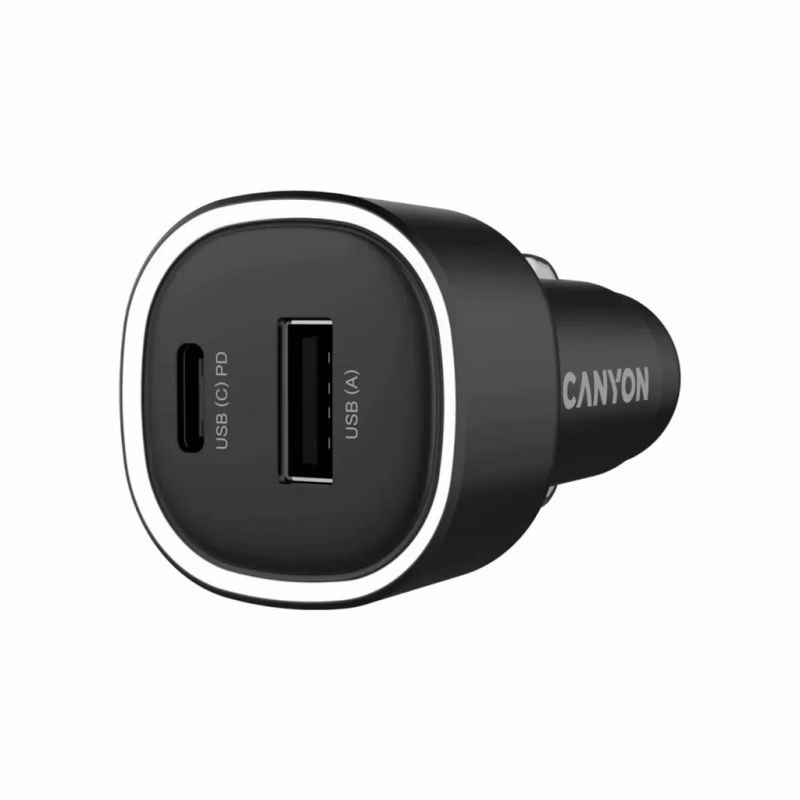 Зарядний пристрій Canyon 1xUSB + 1xUSB-C PD48W black (CNE-CCABR3AC)