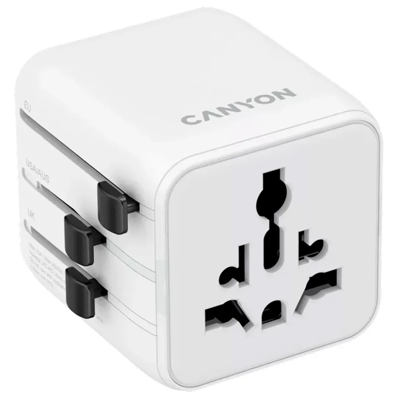 Перехідник Canyon Travel Adapter OnTour One EU/UK/US/AUS White (CNS-TA1005W)