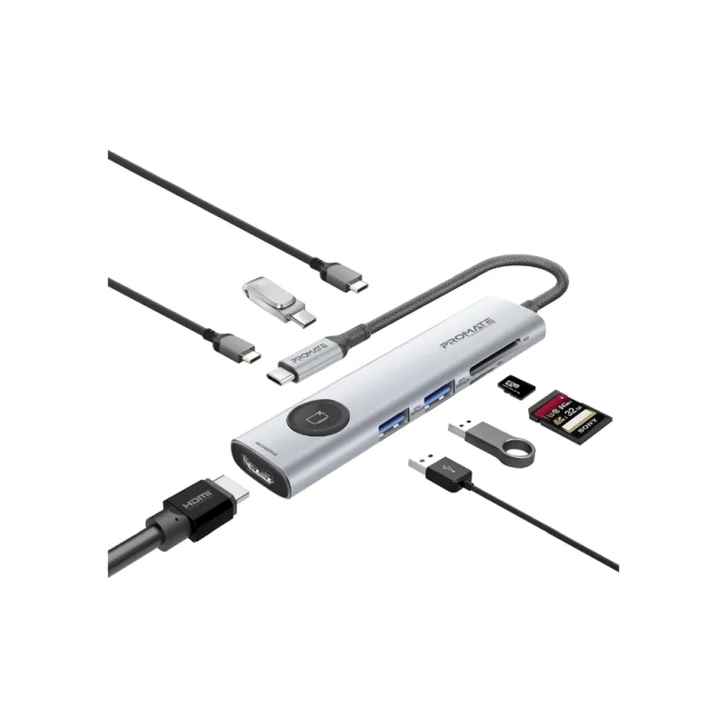 Концентратор Promate USB-C 9-in-1 Promate comandhub-lite (comandhub-lite)