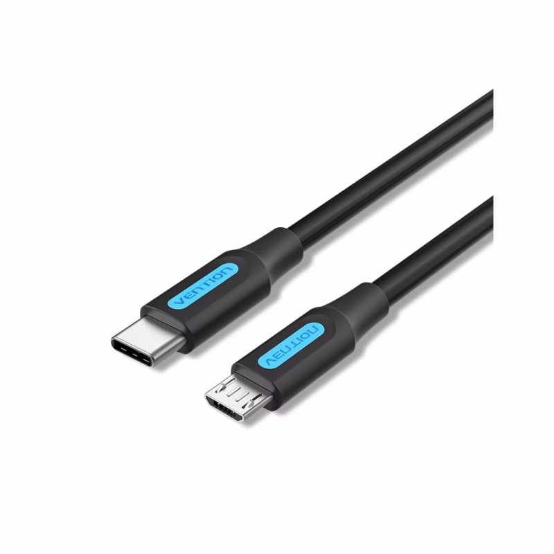 Дата кабель USB-C to Micro 5P 1.0m 2A black Vention (COVBF)