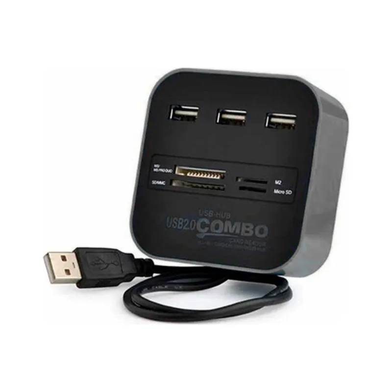 Концентратор Voltronic USB 2.0 to 3xUSB 2.0 + SD/MMC/TF/M2 black (CUB3-B)