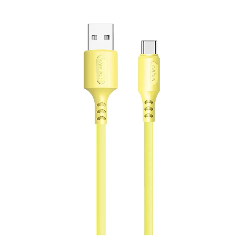 Дата кабель USB 2.0 AM to USB-C 1.0m soft silicone yellow ColorWay (CW-CBUC043-Y)