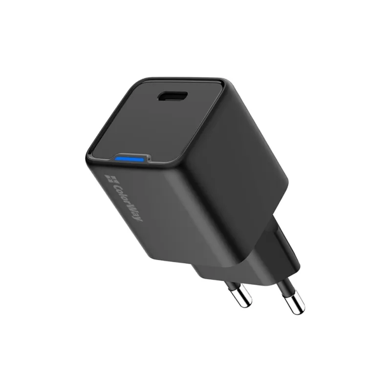Зарядний пристрій ColorWay GaN Mini 25W PD Port PPS USB-C black (CW-CHS052PD-BK)