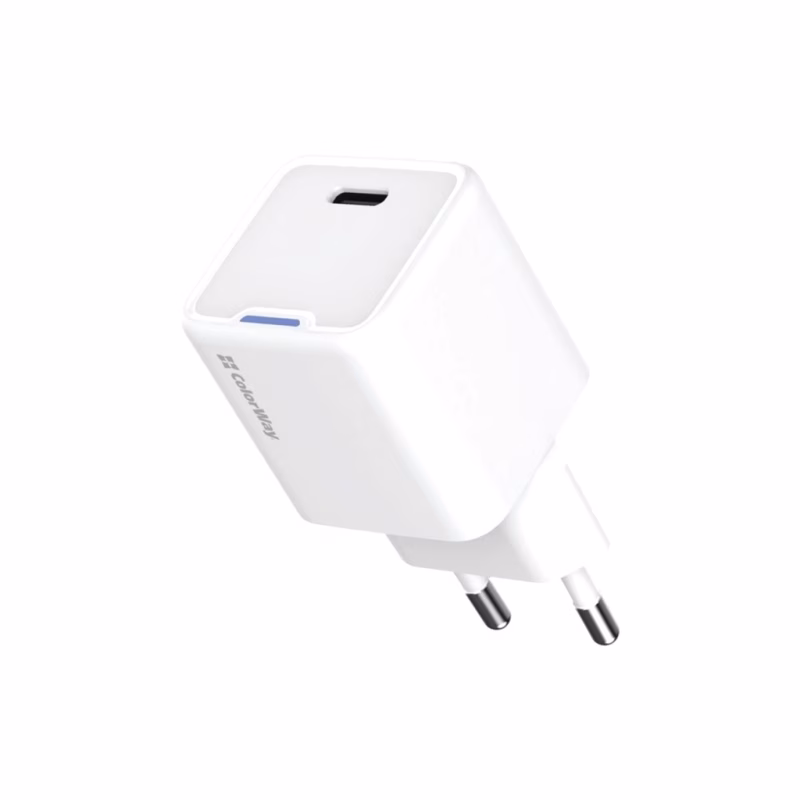 Зарядний пристрій ColorWay GaN Mini 30W PD Port PPS USB-C white (CW-CHS054PD-WT)