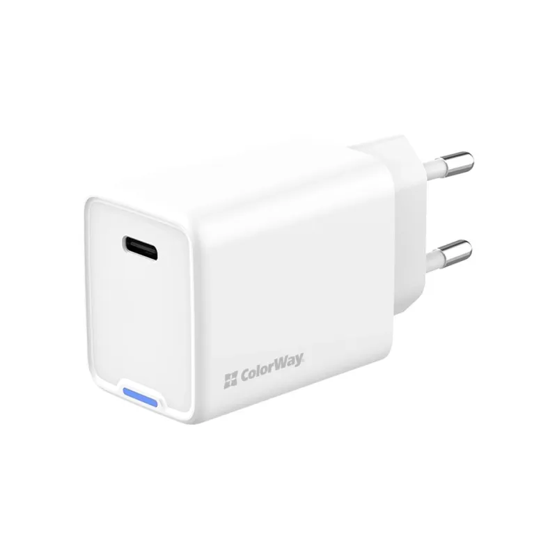 Зарядний пристрій ColorWay GaN Mini 45W PD Port PPS USB-C white (CW-CHS057PD-WT)