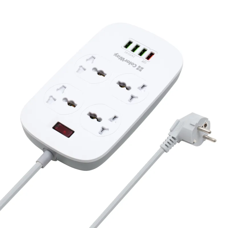 Мережевий фільтр живлення ColorWay 4 розетки/4USB White 1.8м (1QC3.0 + 3 AUTO ID) (CW-CHU44QW)