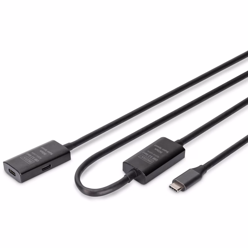 Дата кабель USB-С to USB-C 10.0m M/F USB3.2 Gen1 Active 5G Digitus (DA-73109)