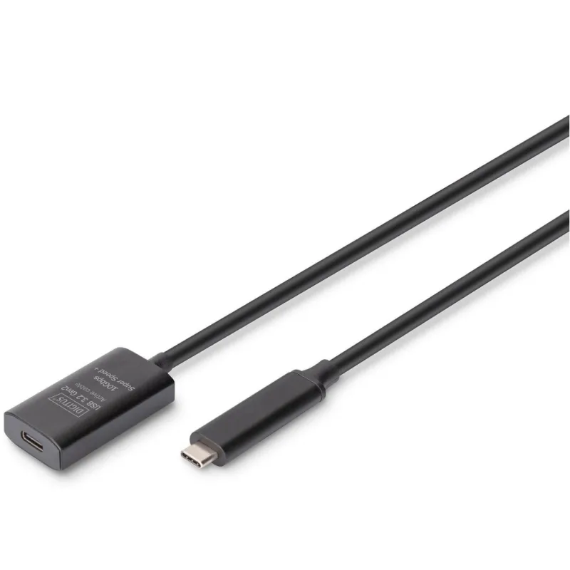 Дата кабель USB-С to USB-C 5.0m M/F USB3.2 Gen2 Active 10G Digitus (DA-73112)