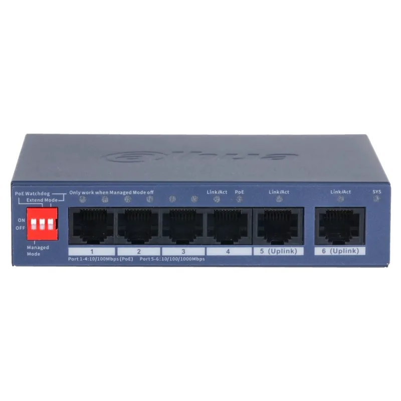 Комутатор мережевий Dahua DH-CS4006-4ET2GT-36 PoE