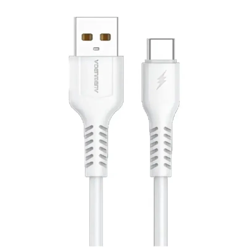 Дата кабель USB 2.0 AM to USB-C 1.0m 2.4A silicone white Denmen (DM-D42T-WH)