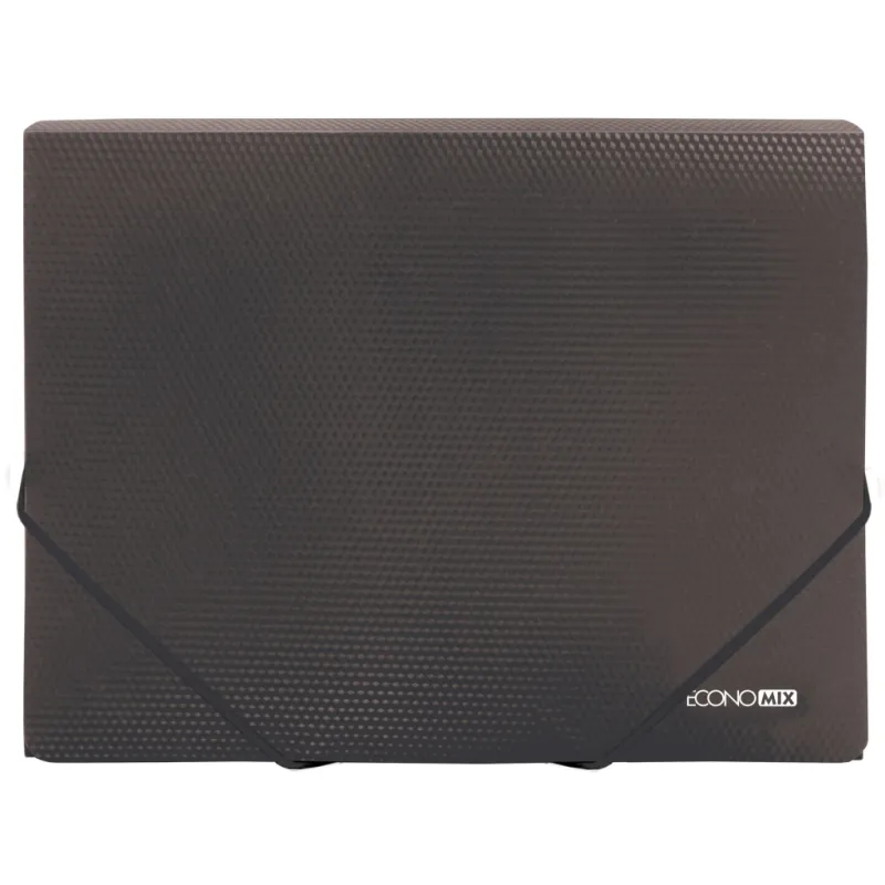 Папка на резинках Economix А4 фактура "помаранч", чорна (E31601-51)