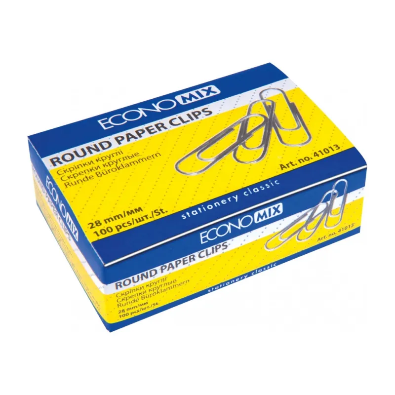 Скрепки канцелярские Economix 28 мм круглая, 100шт (E41013)