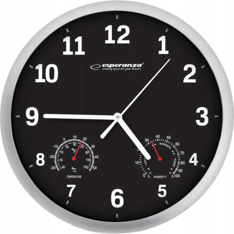 Настінний годинник Esperanza Wall Clock Lyon 25см Black (EHC016K)