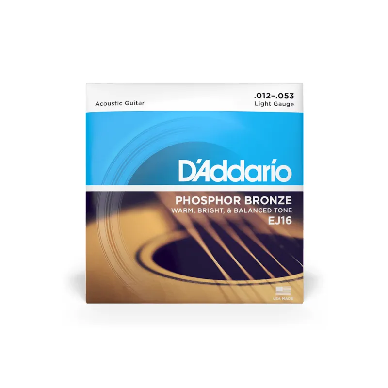 Струни для гітари D'Addario Phosphor Bronze Regular Light (12-53) (EJ16)