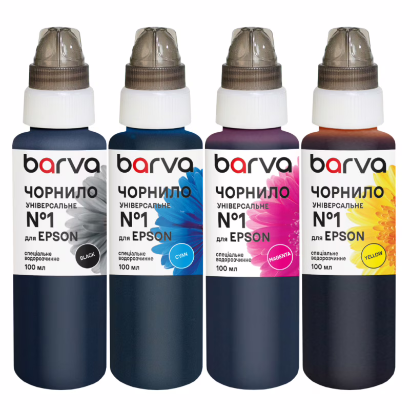 Чорнило Barva Epson 1 4х100 мл, universal, BK/C/M/Y (EU1-100-MP)