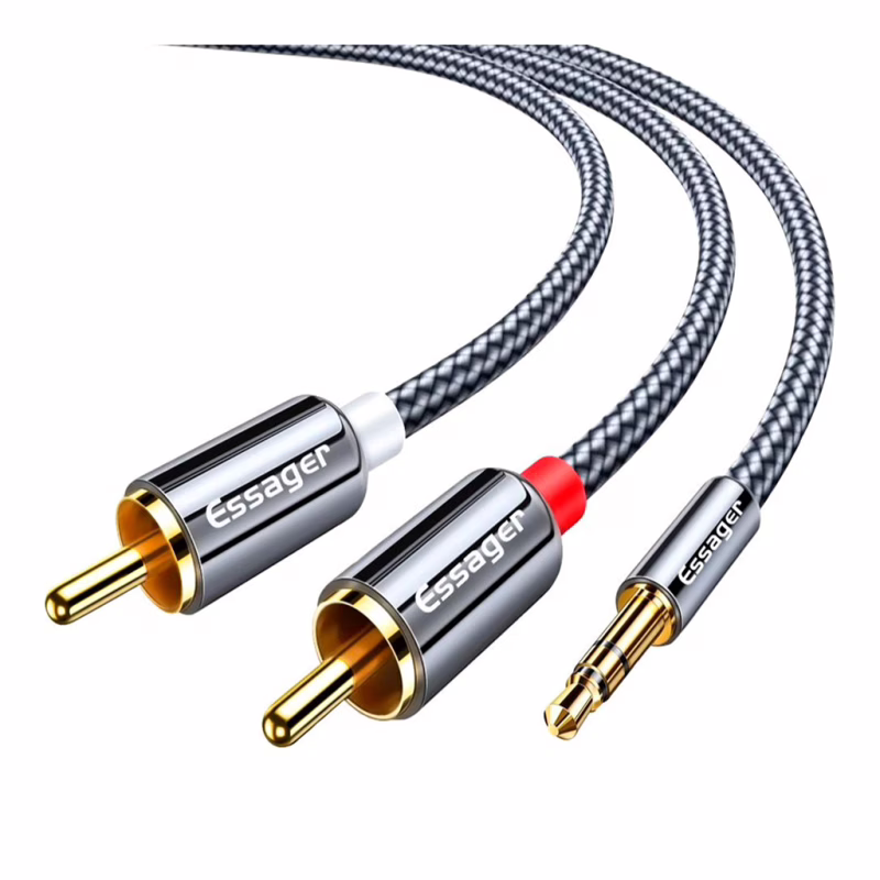 Кабель мультимедійний 3.5mm M to 2xRCA M 1.0m Essager (EYPZJ-MY0H)