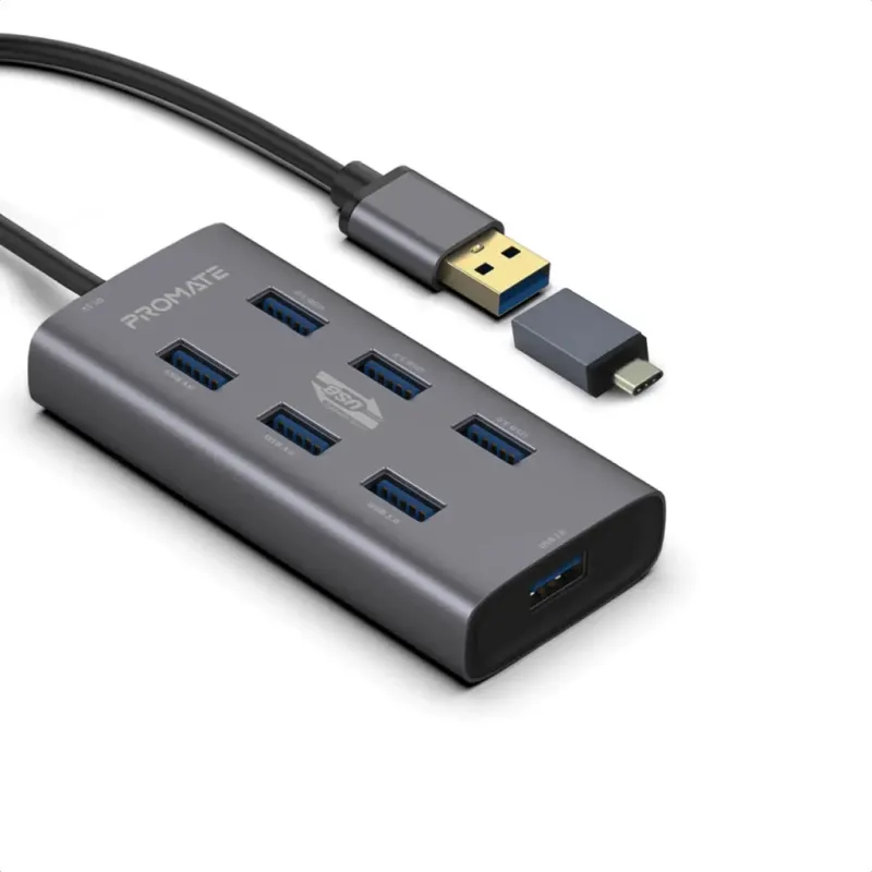 Концентратор Promate USB Hub 7 ports ezhub-7.grey (ezhub-7.grey)