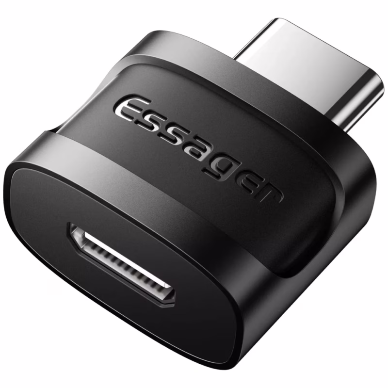 Переходник USB-C M to Micro 5P F gray Essager (EZJMC-XL01)