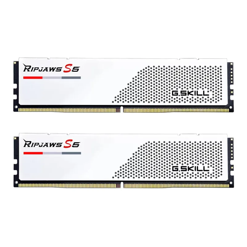 Модуль пам'яті для комп'ютера DDR5 32GB (2x16GB) 5600 MHz Ripjaws S5 White G.Skill (F5-5600J4040C16GX2-RS5W)