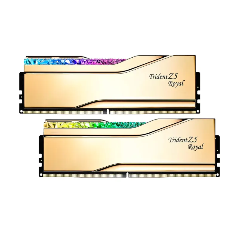 Модуль пам'яті для комп'ютера DDR5 64GB (2x32GB) 6000 MHz Trident Z5 Royal Gold G.Skill (F5-6000J2836G32GX2-TR5G)