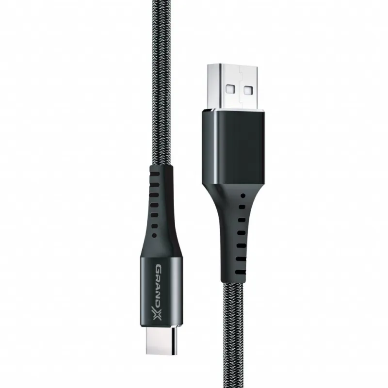 Дата кабель USB 2.0 AM to USB-C 1.2m Black Grand-X (FC-12B)