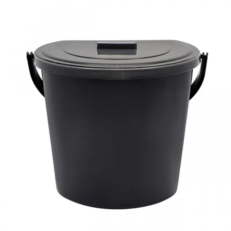 Відро господарське Горизонт Пристінне з кришкою Металік 11 л (гор-02033/металік)