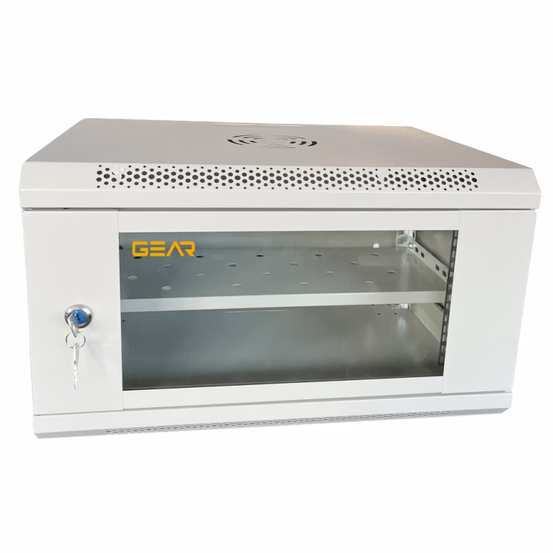 Шафа настінна GEAR 6U 19" 600x600x300 мм, + полка 19", grey (GWMSN-6U-600-600G)