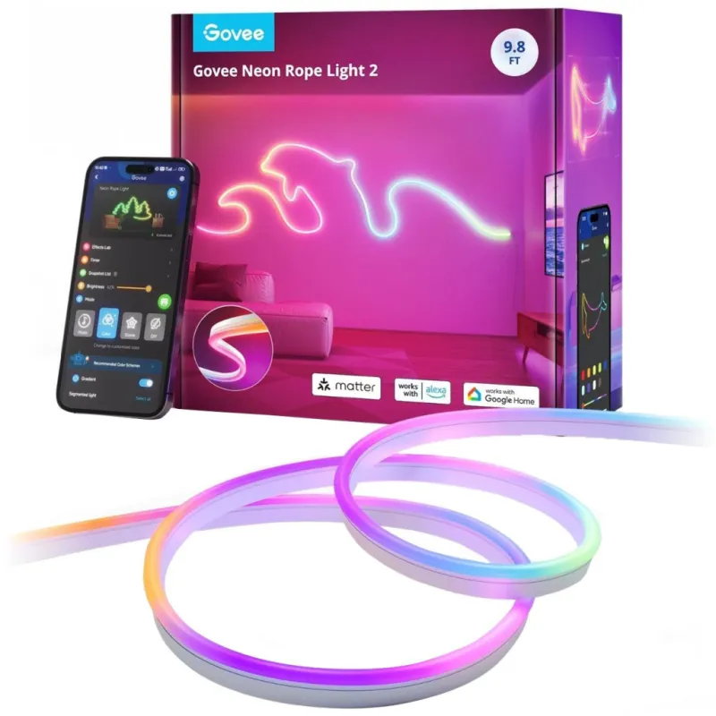 Світлодіодна стрічка Govee H61D3 Neon Rope Light 2, 3.0m, RGBIC, WI-FI/Bluetooth, white (H61D3301)