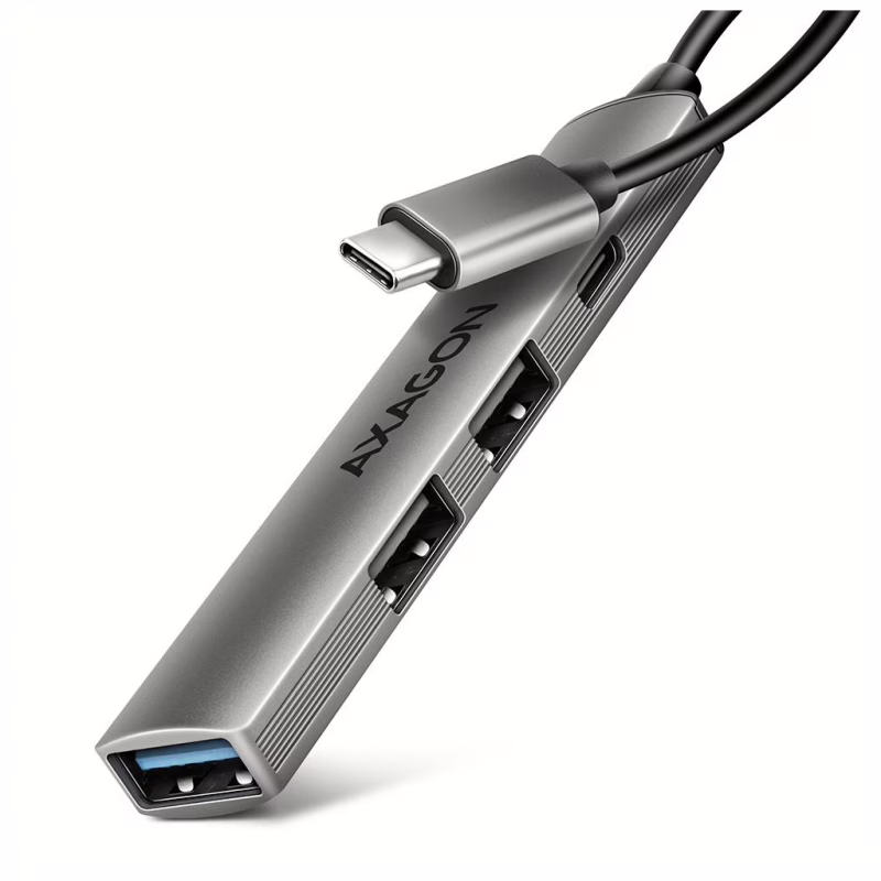 Концентратор AXAGON USB-C to 1xUSB-A 5Gbps + 2xUSB-A 480Mbps + 1xUSB-C 480Mbps 0.12m aluminum (HUE-STC)